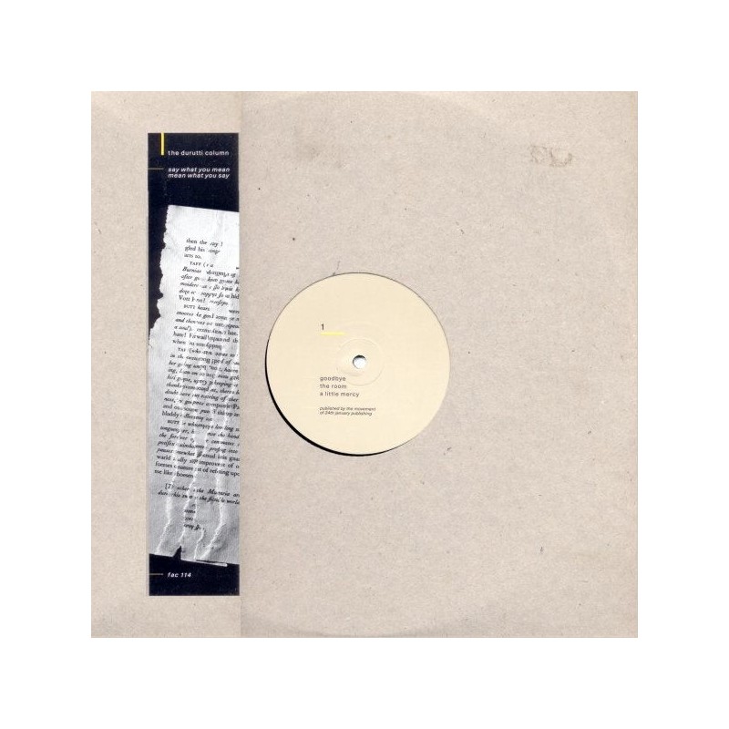 THE DURUTTI COLUMN - Say What You Mean, Mean What You Say LP