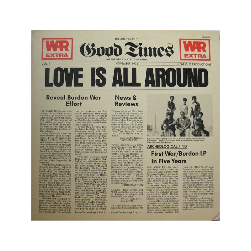 ERIC BURDON & WAR - Love Is All Around LP
